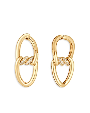 Roberto Coin 18K Yellow Gold Cialoma Diamond Twist Double Loop Drop Earrings