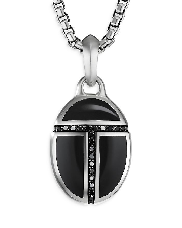 David Yurman Men's Sterling Silver Cairo Onyx & Black Diamond Amulet