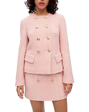 Maje Vosila Double Breasted Jacket In Pink