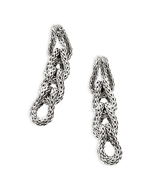 John Hardy Silver Chain Classic Asli Link Drop Earrings In Silver