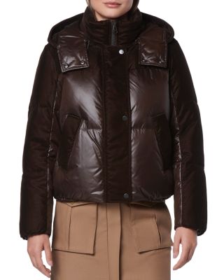 marc new york velvet mixed media puffer coat