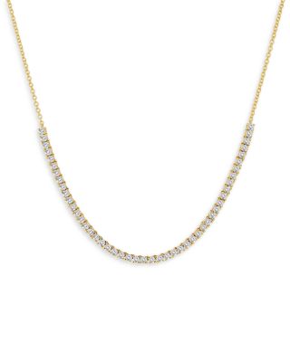 Rachel Reid - 14K Yellow Gold Diamond Frontal Tennis Necklace, 18"