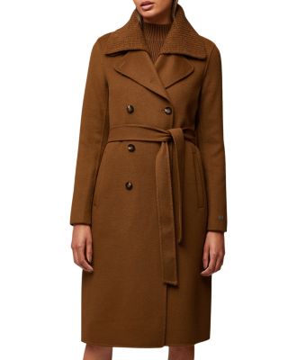 Soia & Kyo Double Breasted Ribbed Collar Coat In Hazel | ModeSens