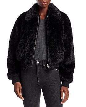Rag & Bone Ragbone iggy Faux-fur Coat in Black Womens Clothing Coats Fur coats 
