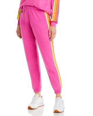 nike athletic sweatpants with rainbow stripe