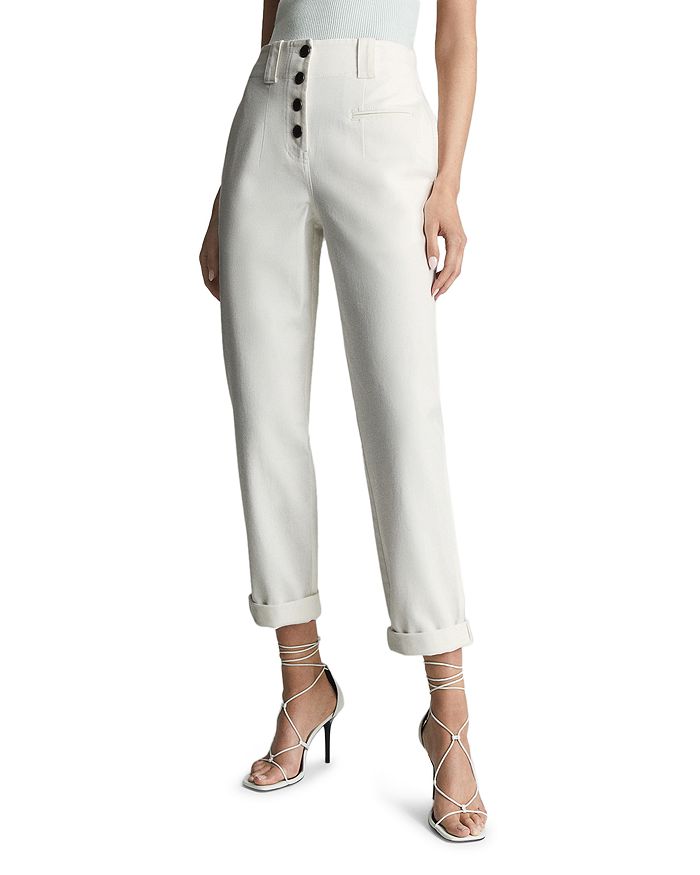 REISS Ava Button Front Pants | Bloomingdale's