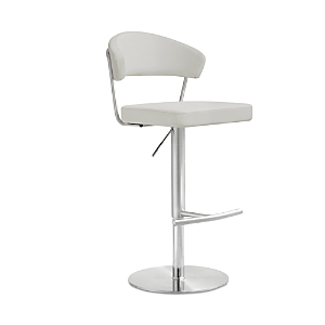 Tov Furniture Cosmo Light Gray Stainless Steel Barstool