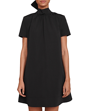 Staud Ilana Bow-detail Minidress In Black