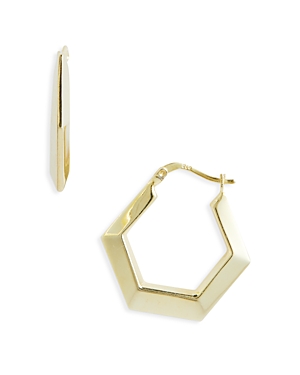 Argento Vivo Hexagon Hoop Earrings in 14K Gold Plated Sterling Silver