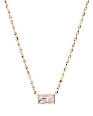 Argento Vivo Baguette Cubic Zirconia Pendant Necklace in 14K Gold Plated Sterling Silver, 15.5-16.5