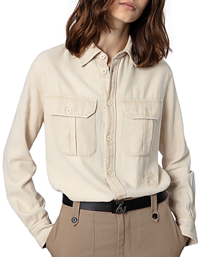Zadig & Voltaire Teros Cotton Twill Button-up Shirt In Sugar