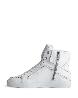 Women's ZV1747 High Flash Studded Trim High Top Sneakers