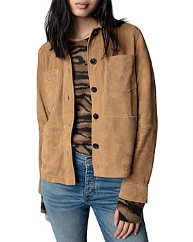 Bloomingdales Women Clothing Jackets Leather Jackets Fall Fringe Faux Suede Jacket 