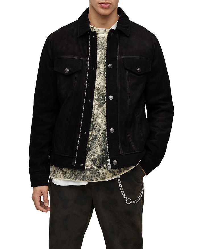 ALLSAINTS Ray Leather Trucker Jacket | Bloomingdale's