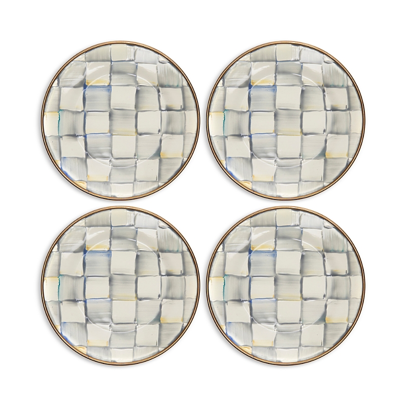 Mackenzie-childs Mackenzie Childs Sterling Check® Set Of 4 Appetizer Plates In Multi