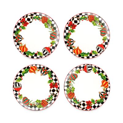 Mackenzie-Childs - Deck the Halls Dinner Plates, Set of 4
