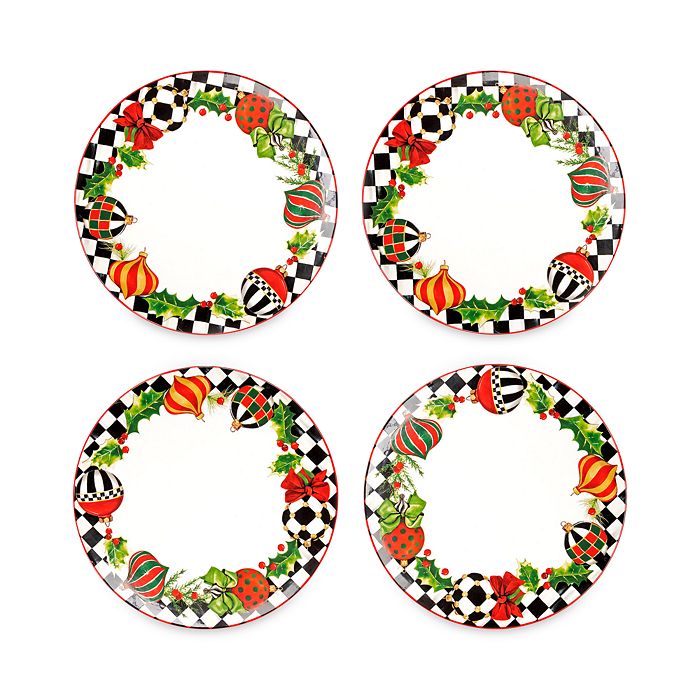 MackenzieChilds Deck the Halls Dinner Plates, Set of 4 Bloomingdale's