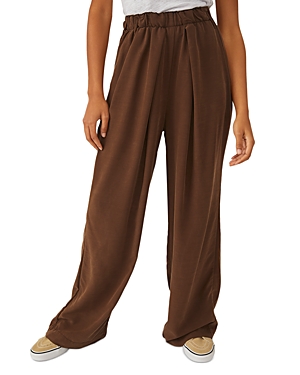 Free People Nothin To Say Pleated Trouser In Brownstone