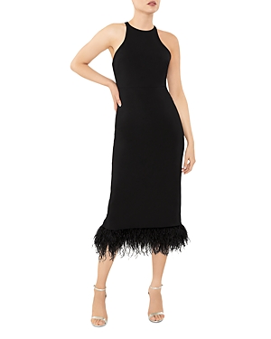 Likely Chandler Feather Trim Midi Dress