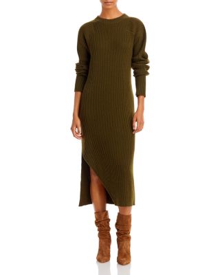 Anine Bing Aurora Rib Knit Midi Dress In Green ModeSens