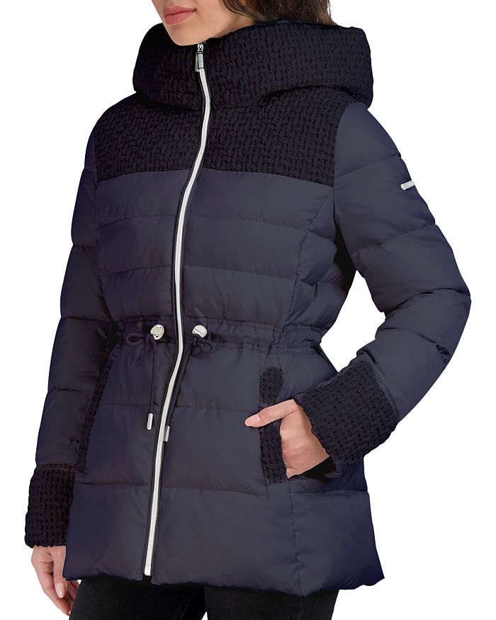 Laundry by Shelli Segal Hooded Chunky Knit Anorak Coat | Bloomingdale's