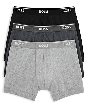 Shop Hugo Boss Classic Cotton Boxer Briefs, Pack Of 3 In Light Gray/ Gray/ Black