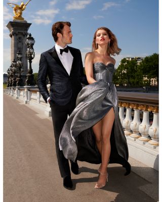 Slim Fit Diamond Weave Tuxedo Shirt