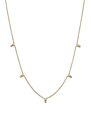 Zoe Chicco 14K Yellow Gold Prong Diamond Station Necklace, 14-16