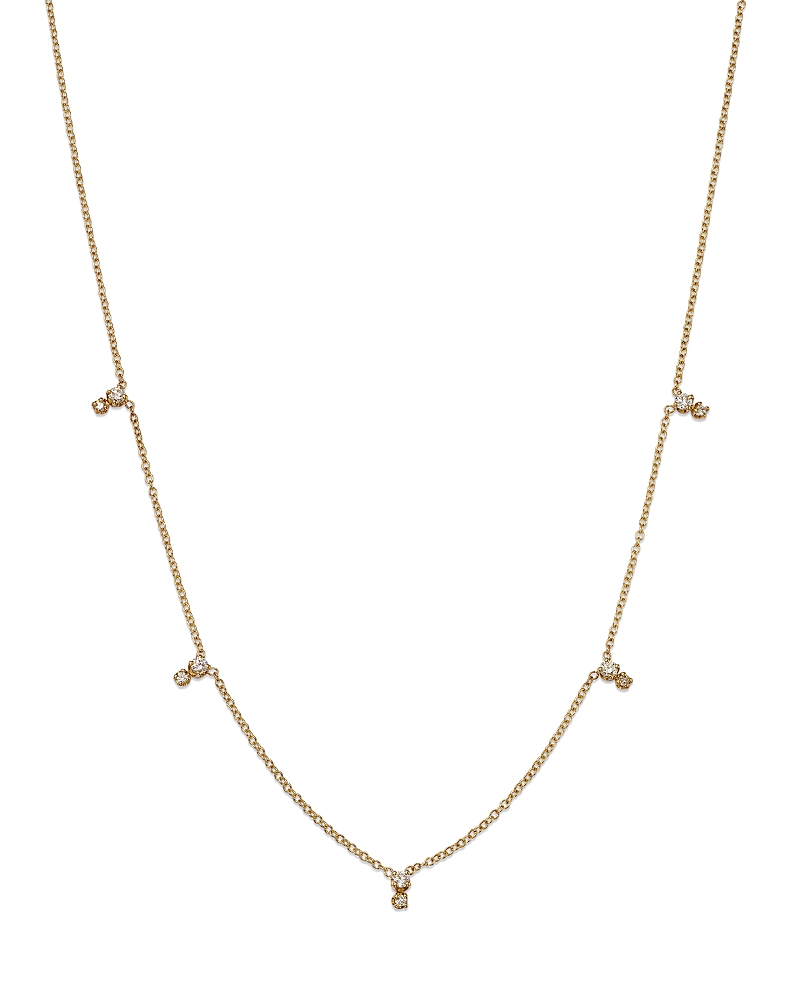 Zoë Chicco Women's Prong Diamonds 14k Yellow Gold & 0.2 Tcw Diamond Station Necklace In Gold