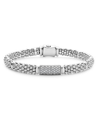 LAGOS - Sterling Silver Pav&eacute; Diamond Caviar Bracelet