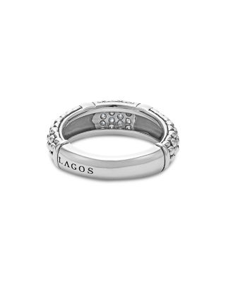 Sterling Silver Signature Caviar Pav&eacute; Diamond Ring 
