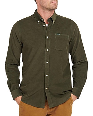 BARBOUR RAMSEY COTTON MICRO CORDUROY TAILORED FIT BUTTON DOWN SHIRT