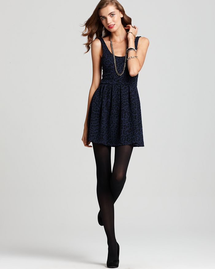 AQUA Dress - Leopard Ponte Dress - 100% Exclusive | Bloomingdale's