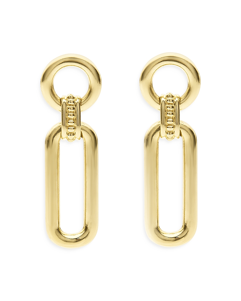 Lagos 18k Yellow Gold Signature Caviar Link Drop Earrings In Gold
