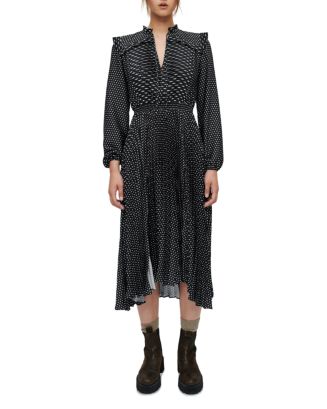Maje Riplettita Dot Print Midi Dress | Bloomingdale's