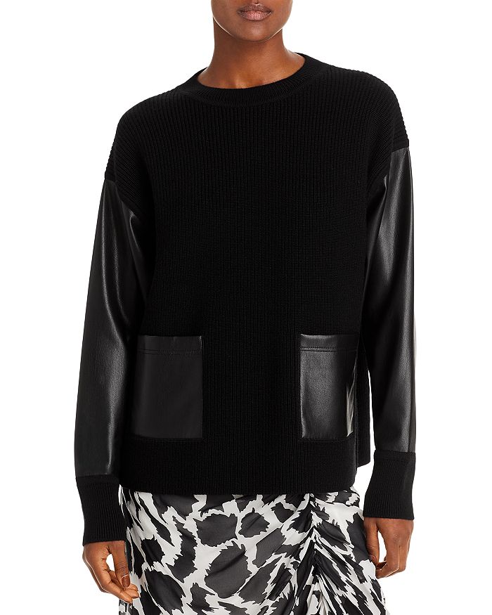BOSS Fanalian Mixed Media Sweater Bloomingdale's