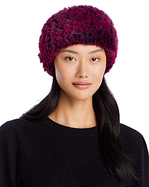 Surell Rex Rabbit Faux Fur Knit Headband In Raspberry