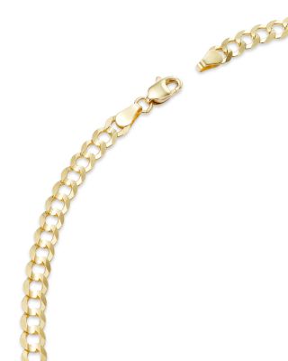Men&#39;s Curb Link Chain Necklace in 14K Yellow Gold, 22&amp;quot; 