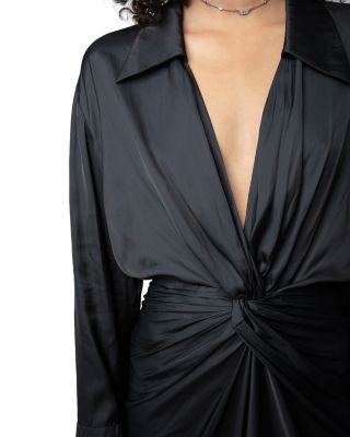 Rozo Twist Front Satin Dress
