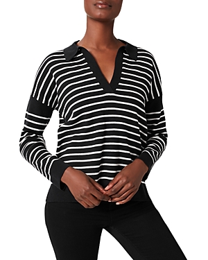 Hobbs London Karissa Stripe Sweater In Black Ivory