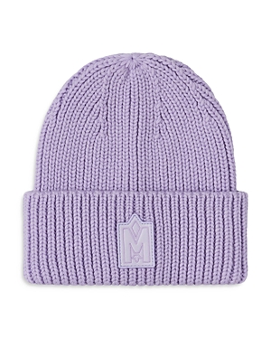 Mackage Jude Logo Cuffed Knit Hat In Lilac