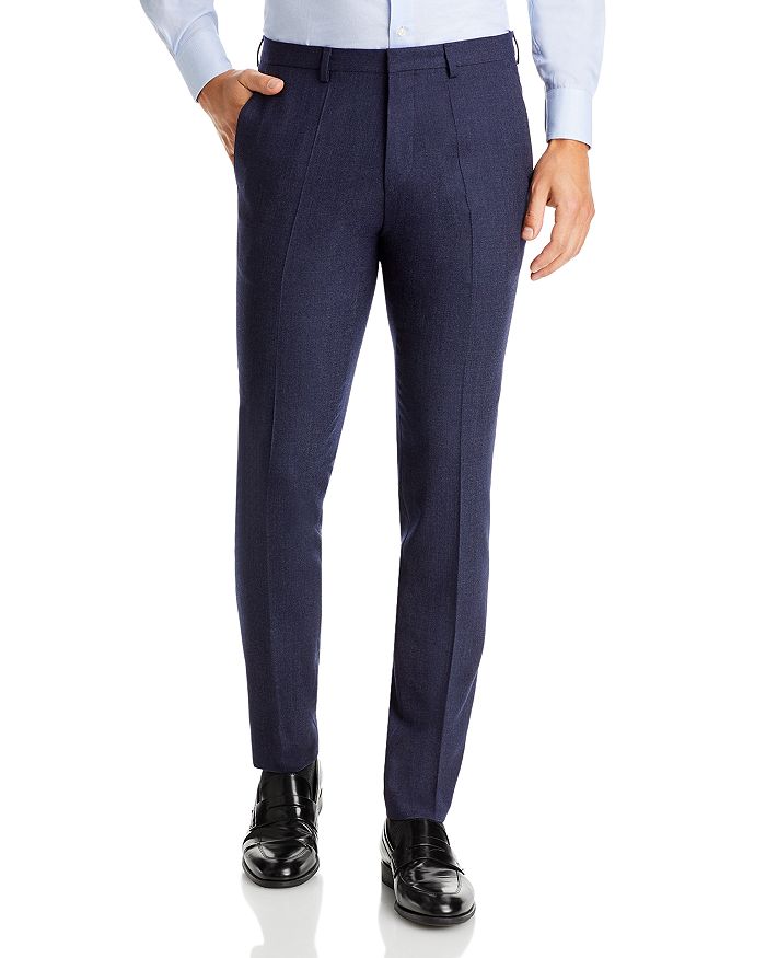 HUGO Hesten Navy Extra Slim Fit Stretch Flannel Suit Pants | Bloomingdale's