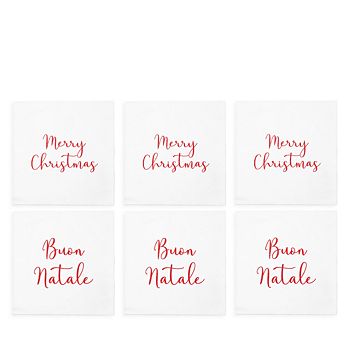 VIETRI - Papersoft Merry Christmas/Buon Natale Cocktail Napkins, Pack of 20
