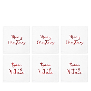 Vietri Papersoft Merry Christmas/Buon Natale Cocktail Napkins, Pack of 20