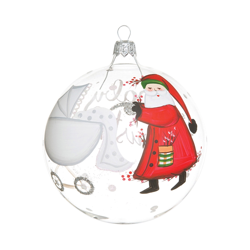 Vietri Old St. Nick Baby's First Christmas Ornament In Multi