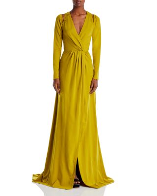 yaura wrap midi dress with drape in pink