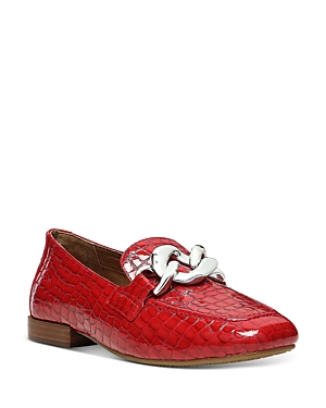 Donald Pliner Women's Croc Embossed Loafers In Tomato