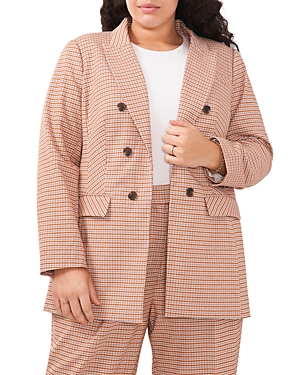 Shop 1.state Plaid Open Front Blazer In Ginger