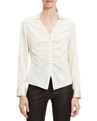 Theory Women's Ruched Button Down Shirt