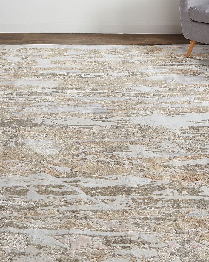 Shop Feizy Laina 39g5f Area Rug, 2' X 3' In Beige Gray